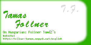 tamas follner business card